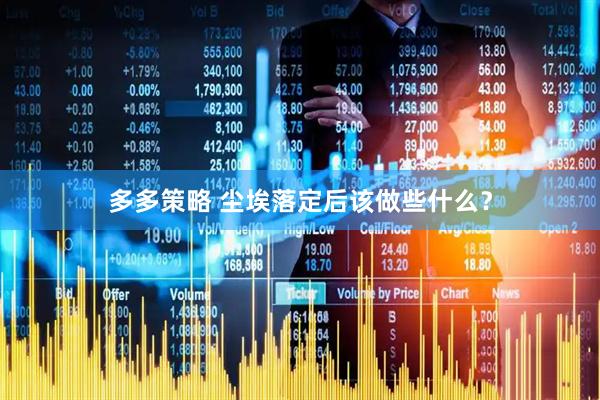 多多策略 尘埃落定后该做些什么？