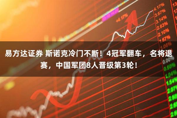 易方达证券 斯诺克冷门不断！4冠军翻车，名将退赛，中国军团8人晋级第3轮！