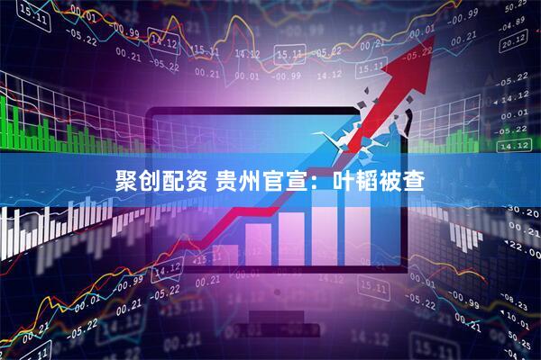 聚创配资 贵州官宣：叶韬被查